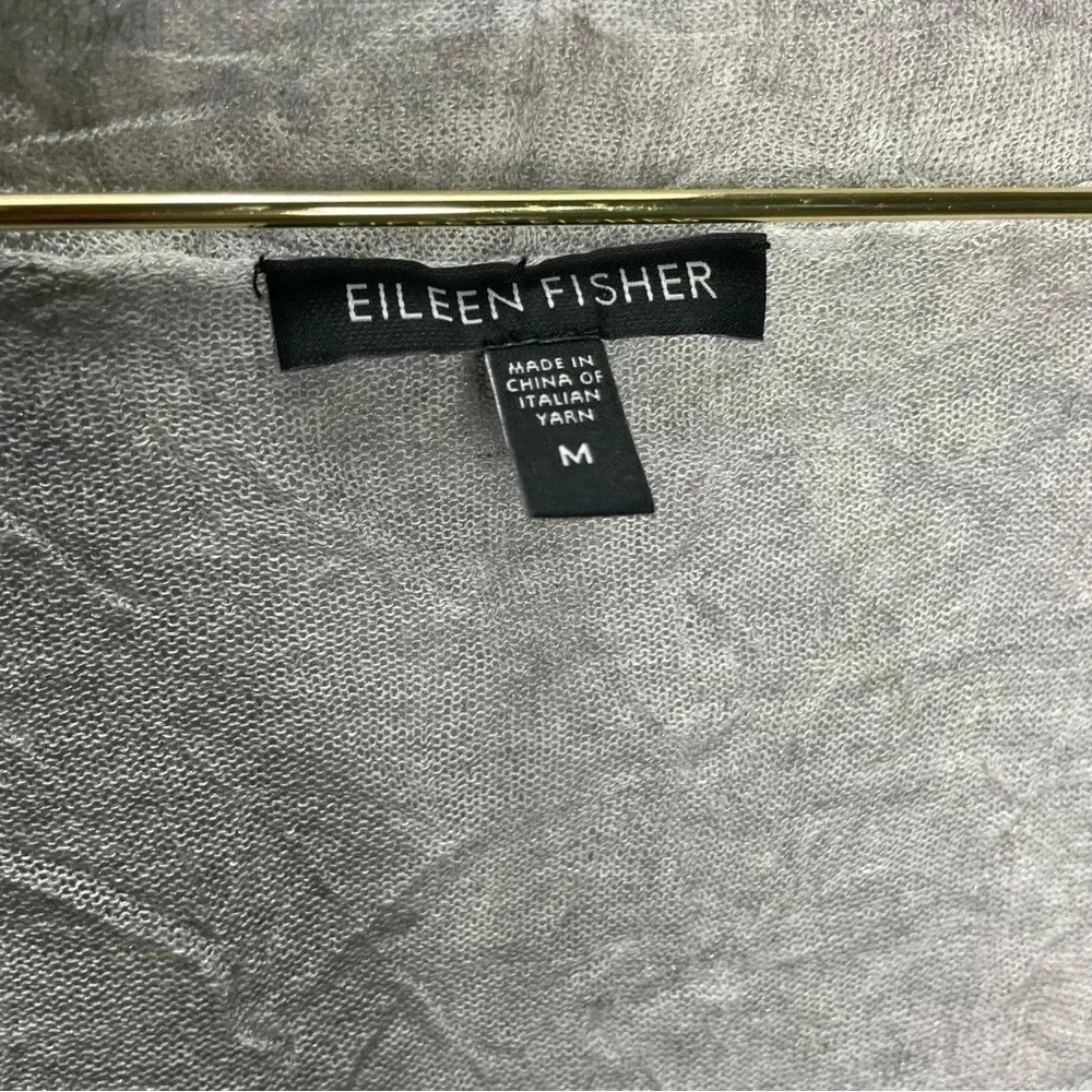 Eileen Fisher Pressed Viscose Crinkle Gray Cardigan